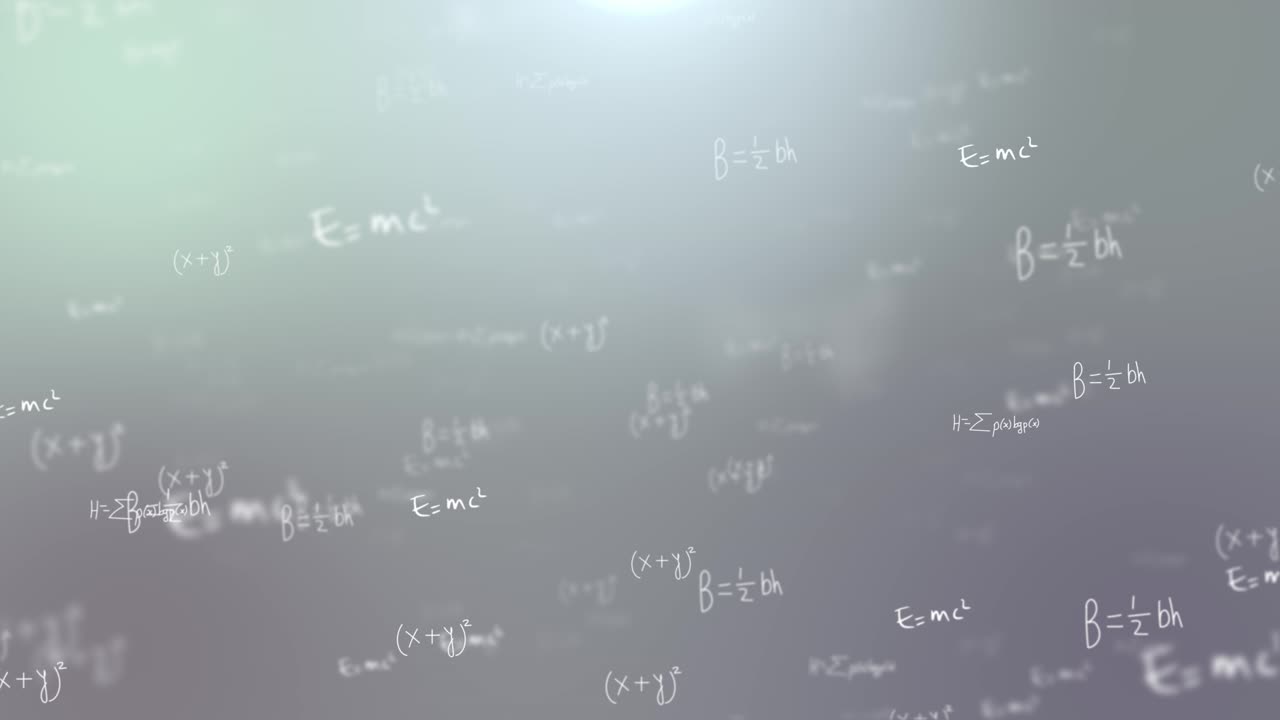 Abstract digital space loop mathematics and physics formulas loop 4k loop animation maths formulas