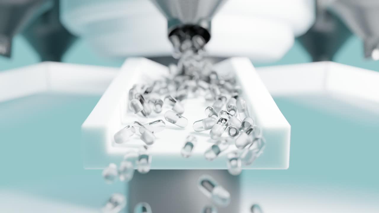 바이러스와 질병을 치료하기 위한 치료법으로 약리학 및 바이러스학 연구실의 과학 의료 장비에 대한 새로운 첨단 약물 시험 약 캡슐