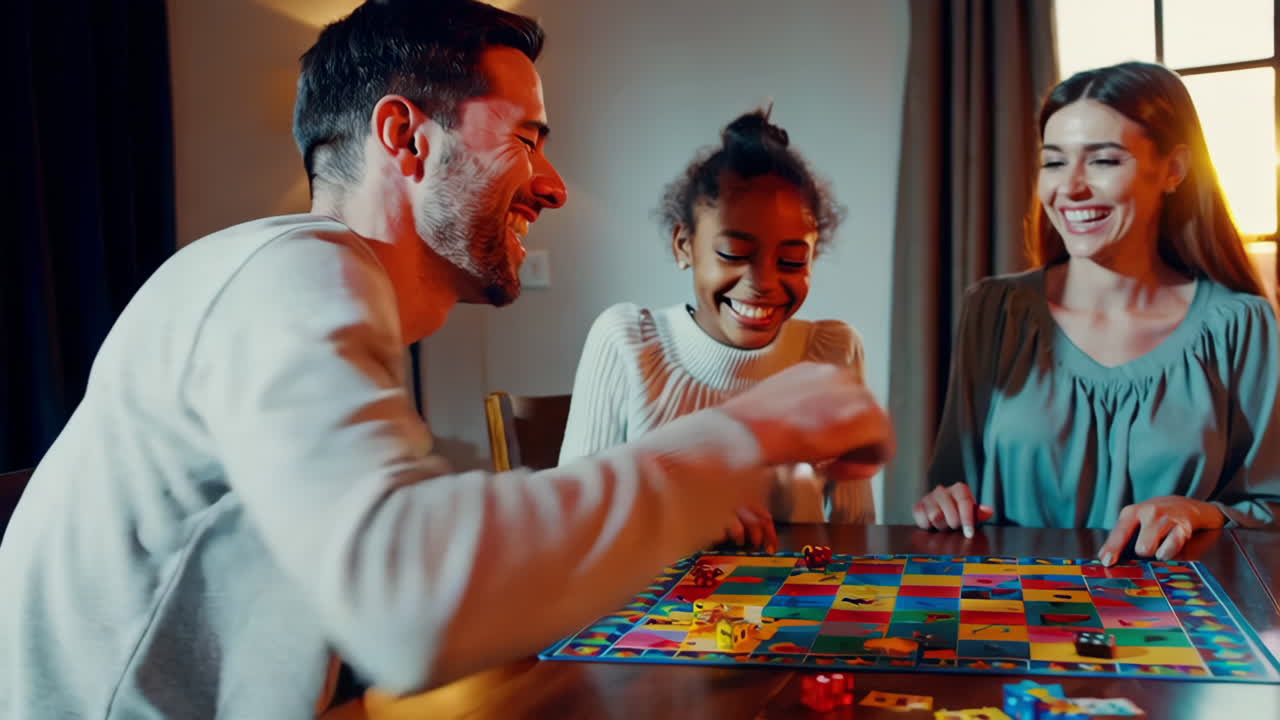 Family Playing a Board Game