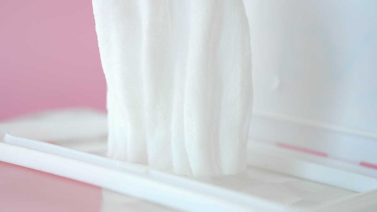 primer plano de las toallitas para bebés en el recipiente