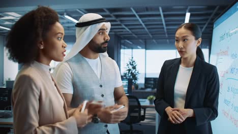 collaborative group discussion in a modern office setting focused on creative ideas and solutions, featuring engaged professionals sharing insights and strategies