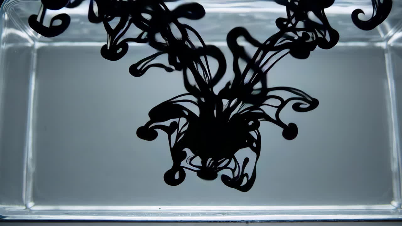 Black Ink Dissolving in Water