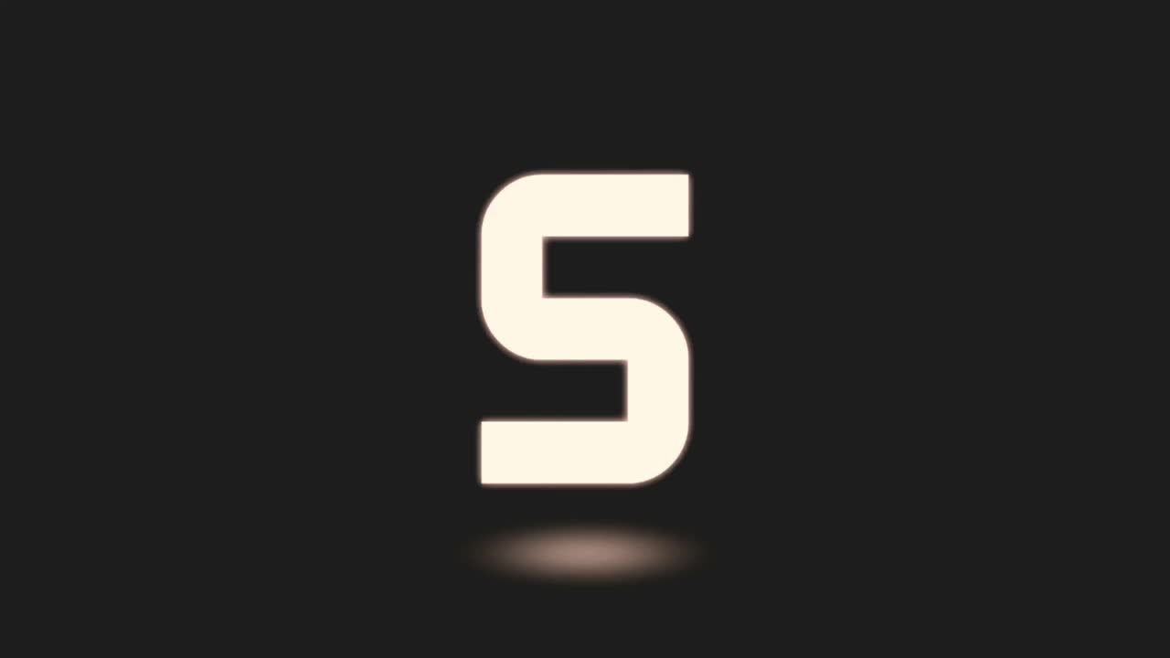 Animated Countdown from Ten to Zero on Dark Background