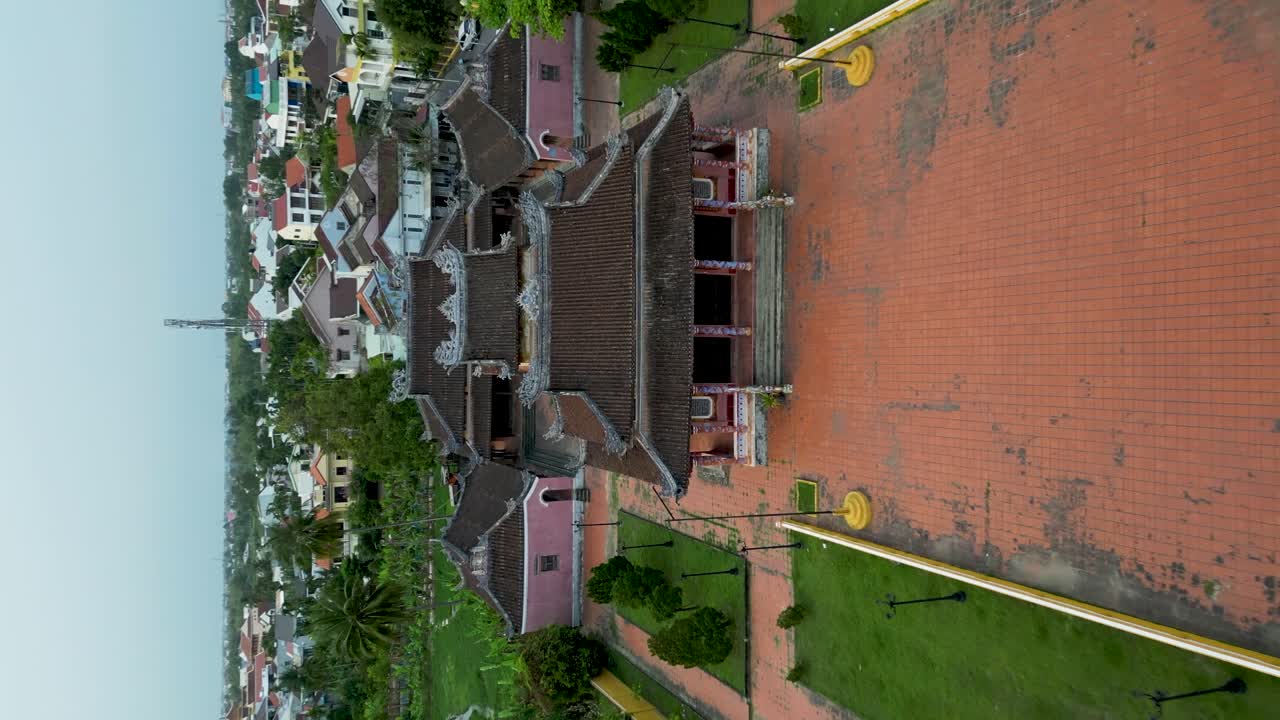 Aerial View of a Traditional Vietnamese Temple