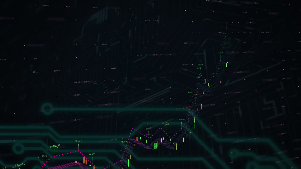 animación del procesamiento de datos sobre formas