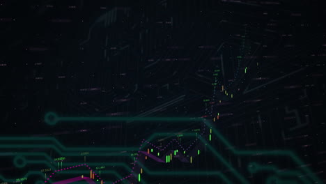 animación del procesamiento de datos sobre formas