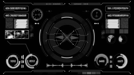 Sci fi is a custom futuristic viewfinder interface. A high-tech spacecraft.