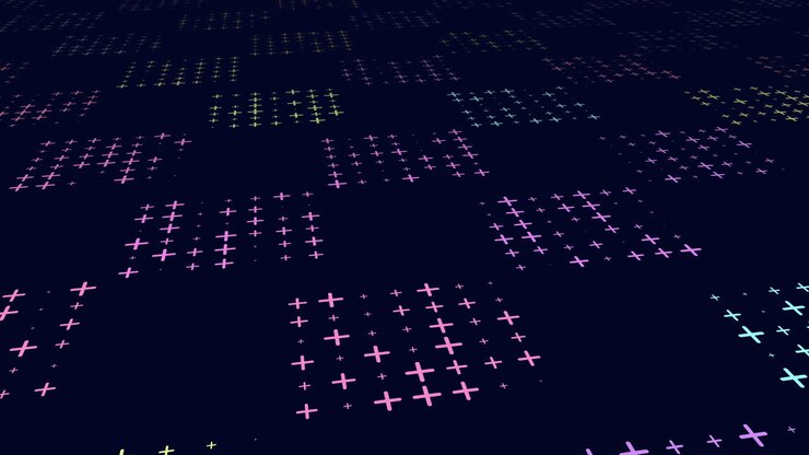 Glowing dots forming circular motion on dark background