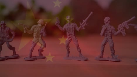 Animation-of-flag-of-china-over-toy-soldiers