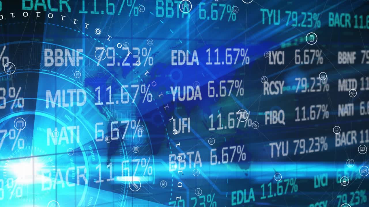 Animation of financial data processing over scopes scanning