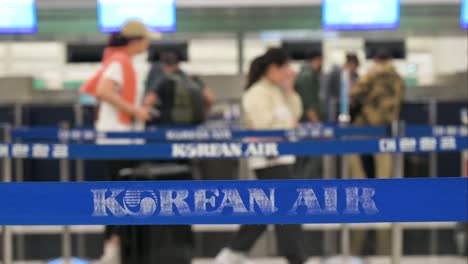 korean air check-in counter at the airport