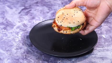 delicious teriyaki chicken burger