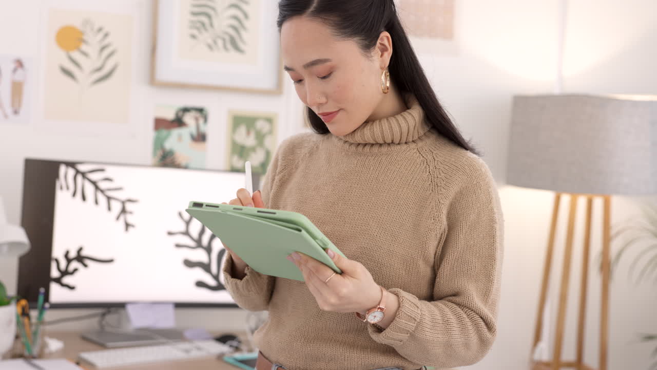 diseñador gráfico, artista y trabajo creativo en tabletas