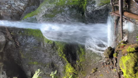 a natural waterfall by mt storm king in olympic national park, washington - vertical pan and tilt reveal