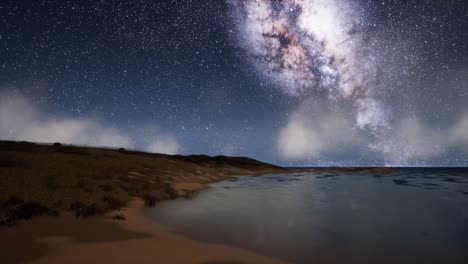 milky way galaxy over tropical island