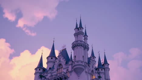 majestic castle at sunset