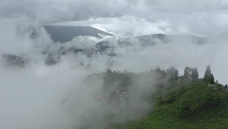 beautiful landscape of the mountains, established aerial shot