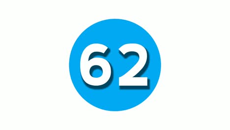 Number-62-sixty-two-sign-symbol-animation-motion-graphics-on-white-circle-blue-background,4k-cartoon-video-number-for-video-elements