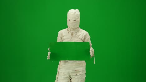green screen isolated chroma key video capturing a mummy dancing and singing actively into the - green screen isolated chroma key video capturing a mummy dancing and singing actively into the microphone. haloween holidays. mock up, workspace for your promotion clip or advertisement