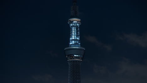 osaka's illuminated tower at night