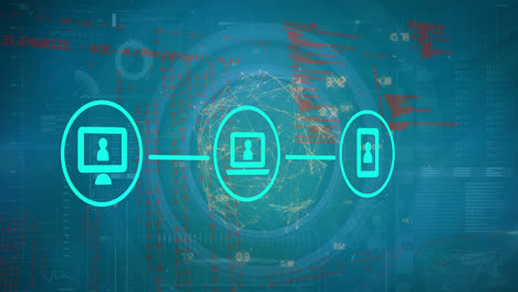 Animation-Des-Verbindungsnetzes-Mit-Symbolen-Und-Datenverarbeitung