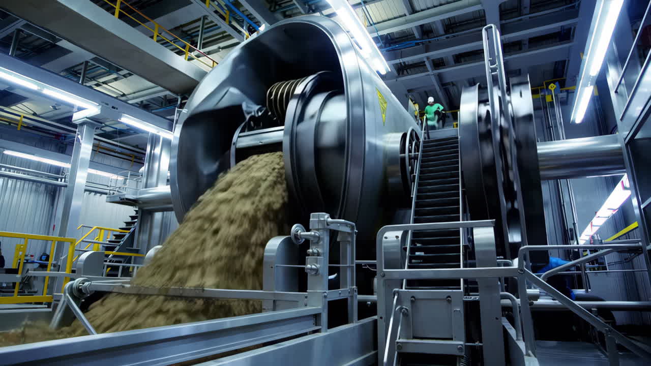 Large Scale Industrial Processing of Granular Material