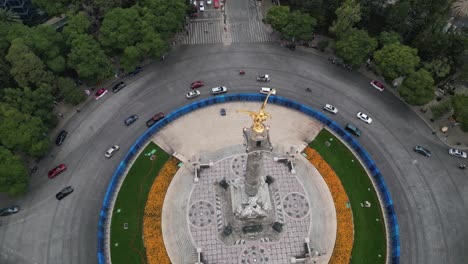 angel of independence and its roundabout at paseo de la reforma avenue, mexico city