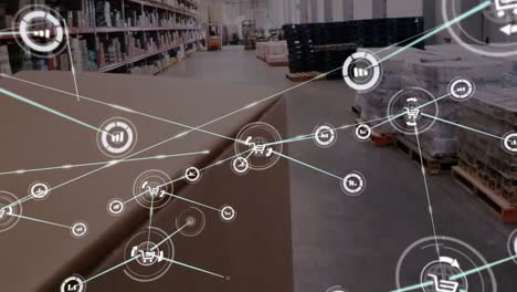 Animation-of-network-of-connections-over-warehouse