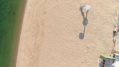 empty public beach in hong kong due to covid19 lockdown guidelines, aerial view