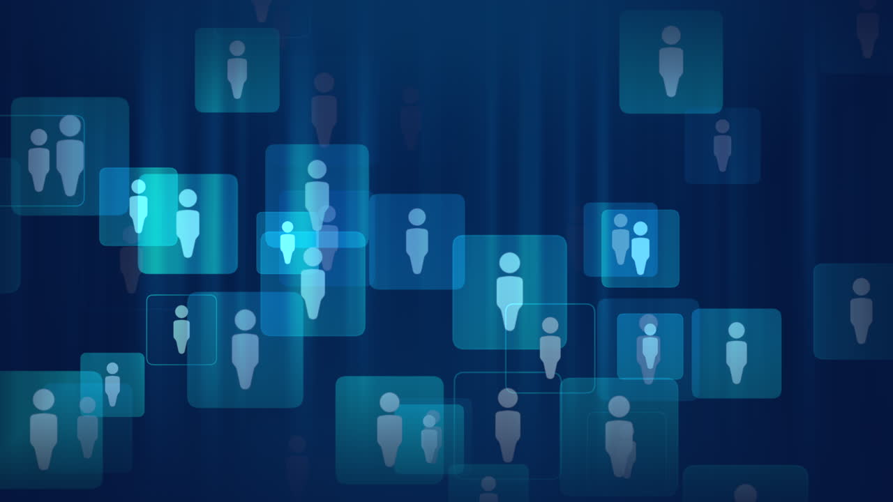 Social Person icons on network background
