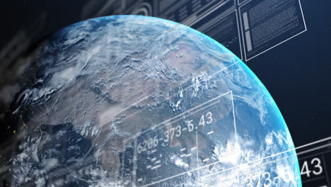 animation of digital data processing over globe