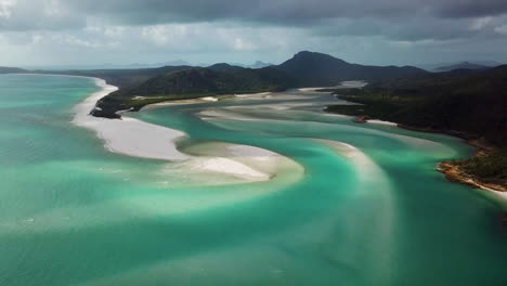 rising drone shot of the whitsunday islands