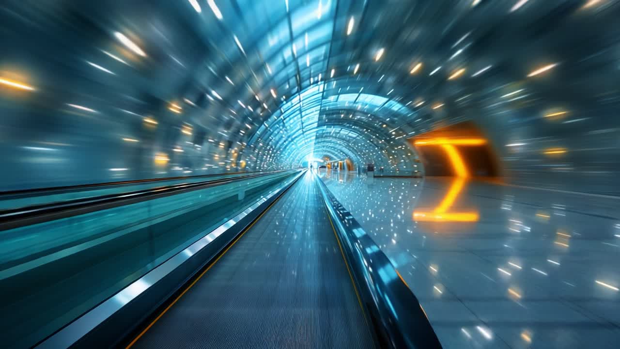 Mesmerizing Display of Architectural Elegance in an Airport Terminal with Stunning Light Effects Enhancing the Modern Design and Futuristic Ambiance of Travel Experience