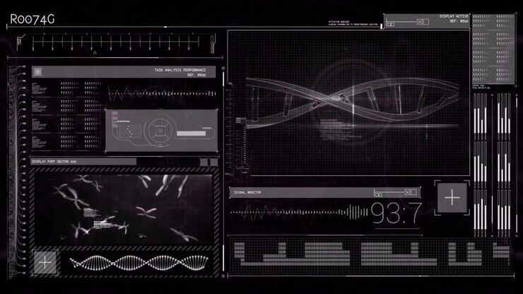 Finding microbes, analysis UI showing microscopy feed, cloning probes, making DNA helix for mapping