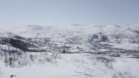 future planned building location for lodge cabins at tverrlia maurset - hardangervidda norway aerial