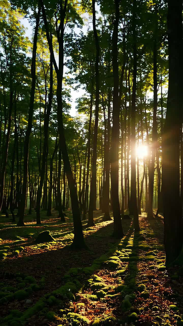 Rayos de sol en el bosque