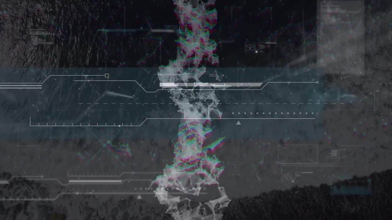 검은 바탕에 있는 dna 가닥으로 데이터 처리의 애니메이션