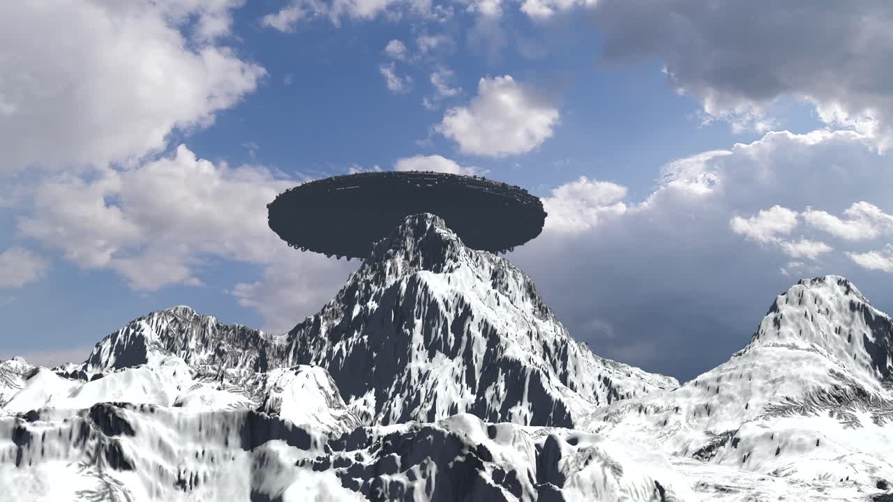 눈 인 산 위의 ufo