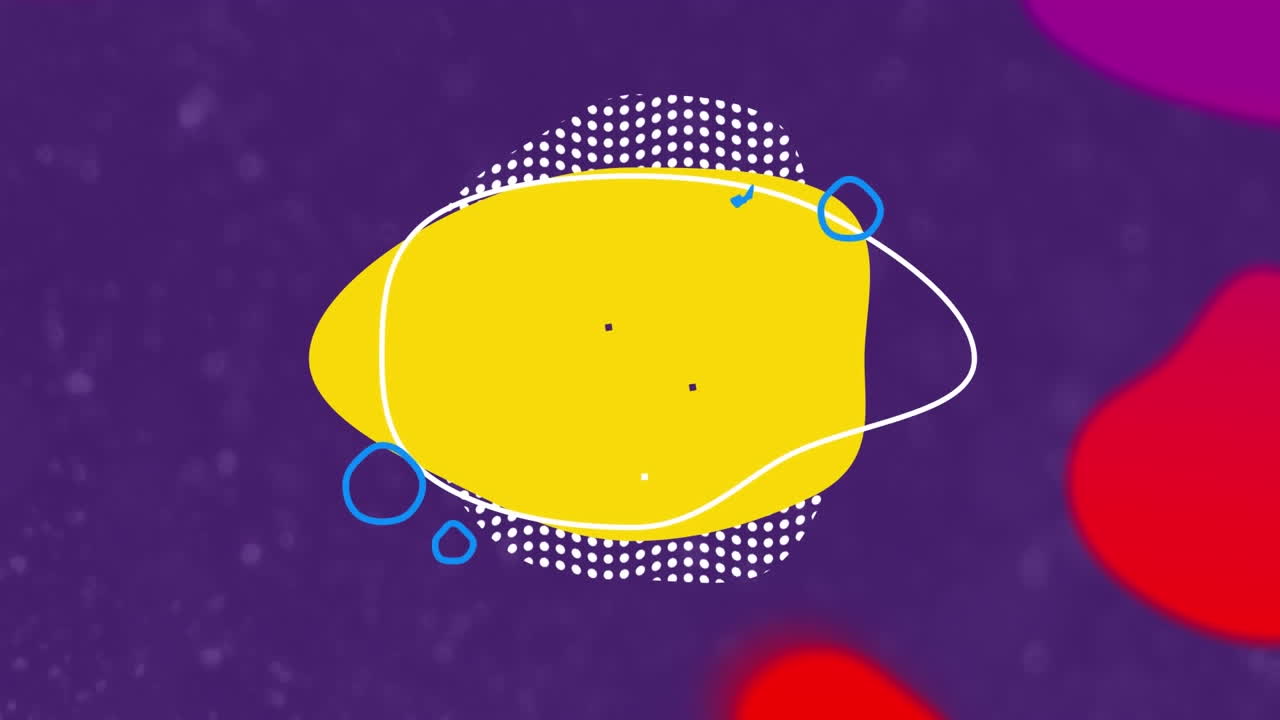 animación de vibraciones textos sobre patrones abstractos y círculos contra un fondo abstracto