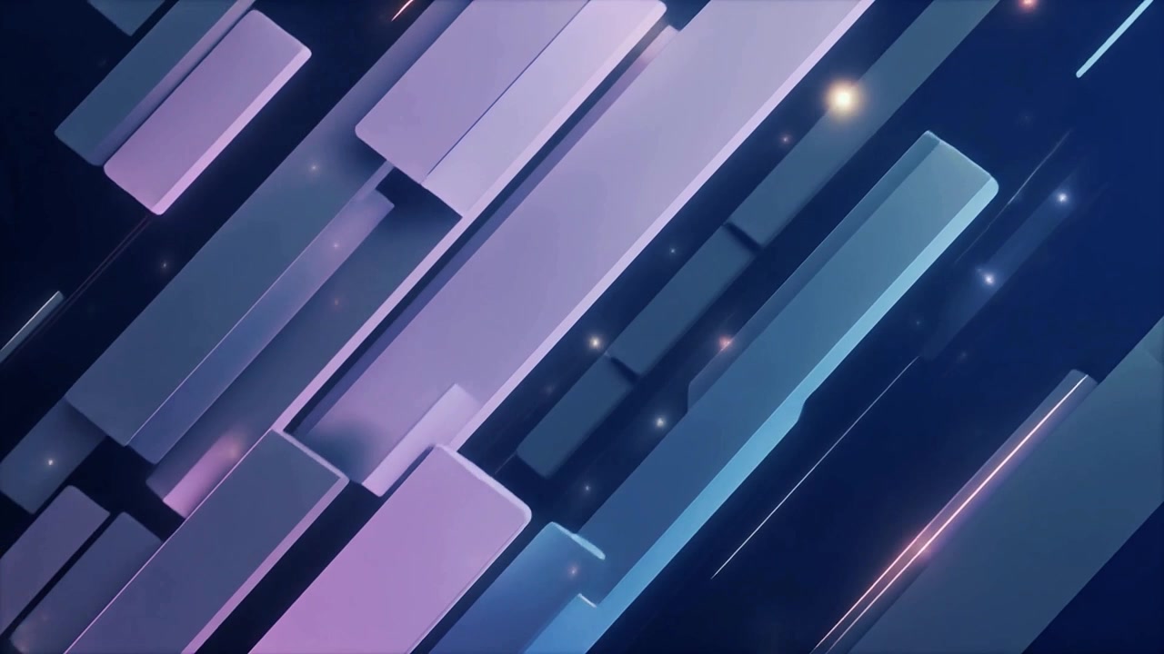 Modern Abstract Background with Moving Geometric Shapes and Particles