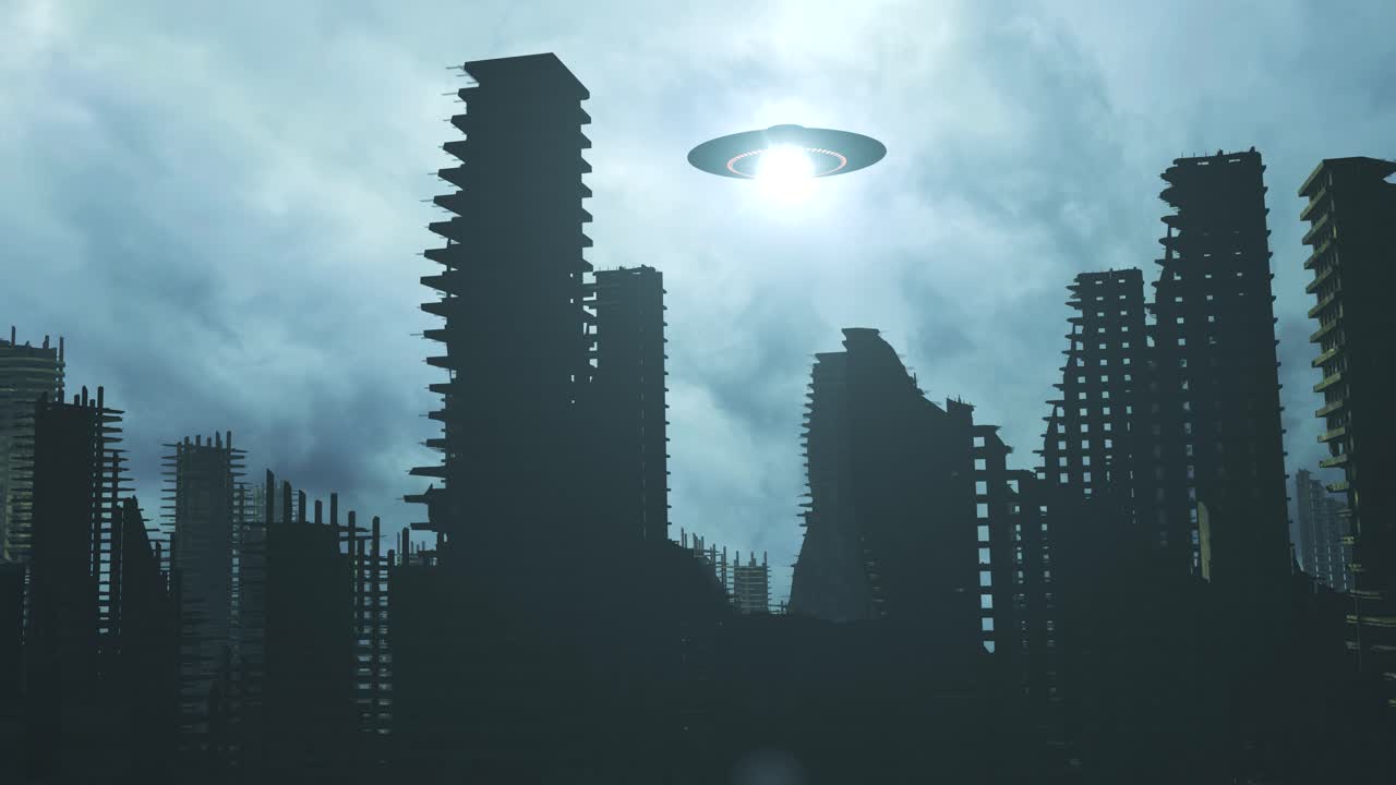 Forlatt by med UFO