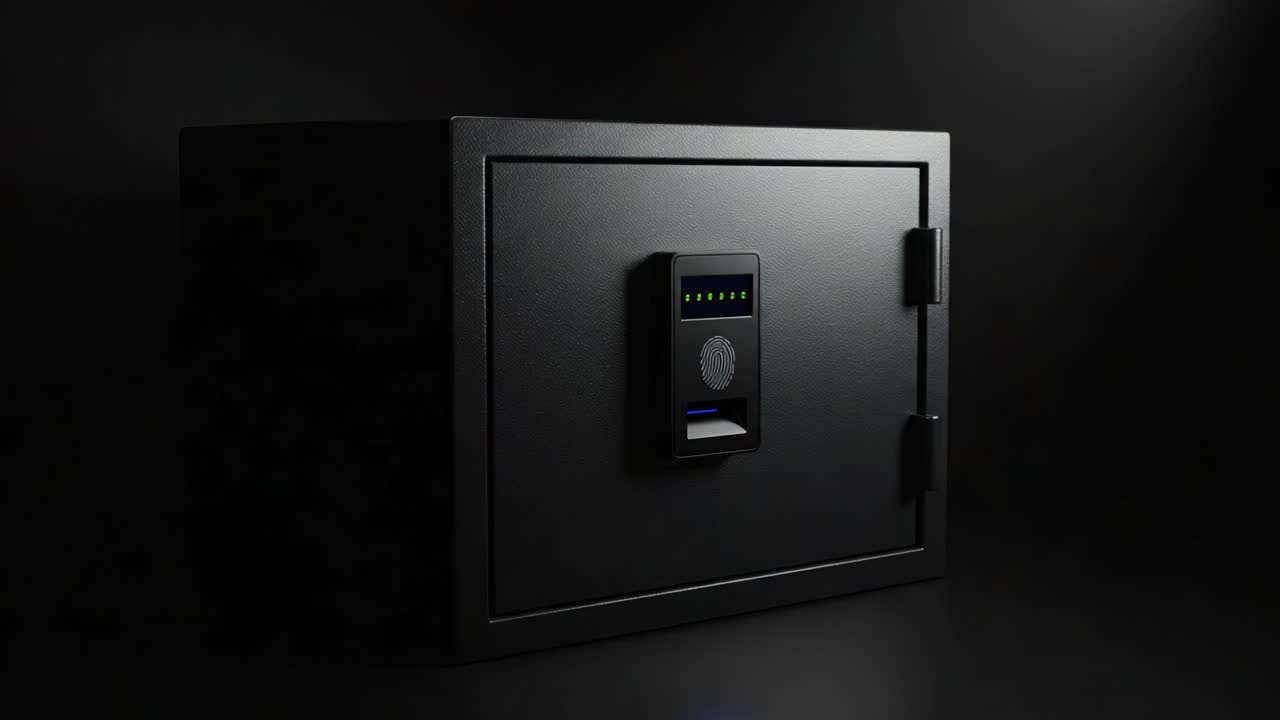 A sleek and secure digital safe designed for optimal protection, featuring an advanced locking mechanism and a modern aesthetic that blends functionality with style