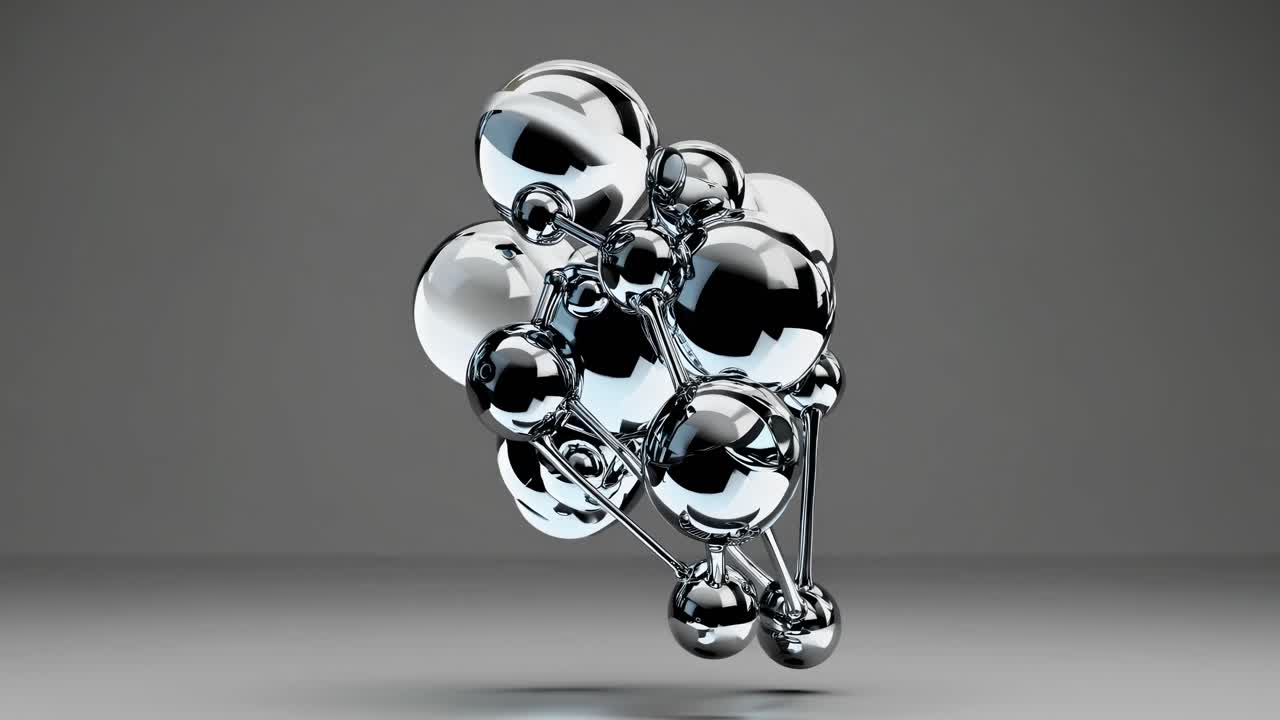 Abstract Chrome Geometric Sculpture