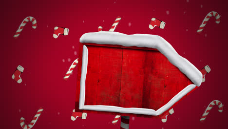 animation of red sign covered with snow