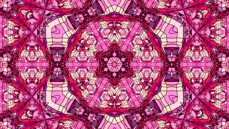 fondo abstracto poli geométrico bajo como un efecto de vidriera o caleidoscopio en movimiento en 4k. animación 3d de bucle, imágenes sin costuras en el popular estilo poli bajo. color violeta v8