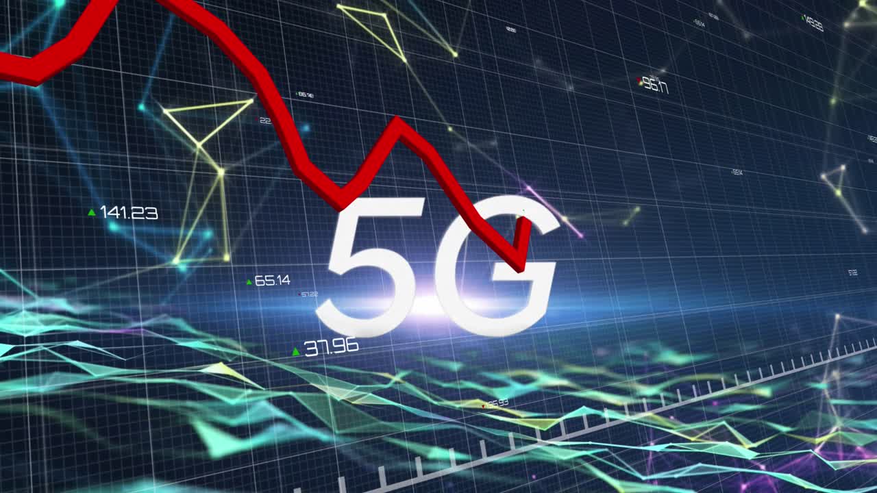 데이터 처리에 대한 5g 텍스트의 애니메이션