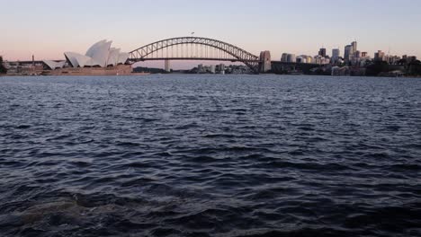 sydney harbour and the opera house and sydney harbour bridge, new south wales, australia