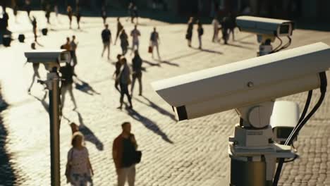 surveillance technology observing pedestrians in an urban environment: the intersection of safety and privacy in public spaces