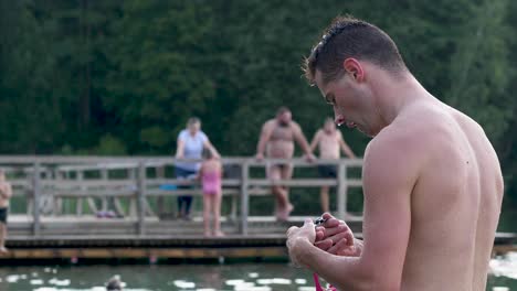 young athlete prepares for training