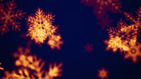 fondo oscuro adornado con delicados copos de nieve navideños de varios tamaños